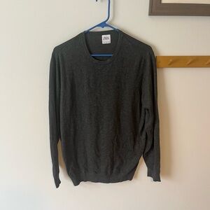 Zara Men's Charcoal Crewneck Sweater